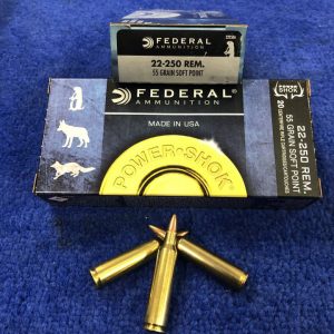 Federal Power-Shok 22-250 Rem 55gr Soft Point x20