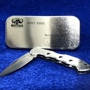 Buffalo river baracuda knife scout folder range blade length 8.5cm in metal box