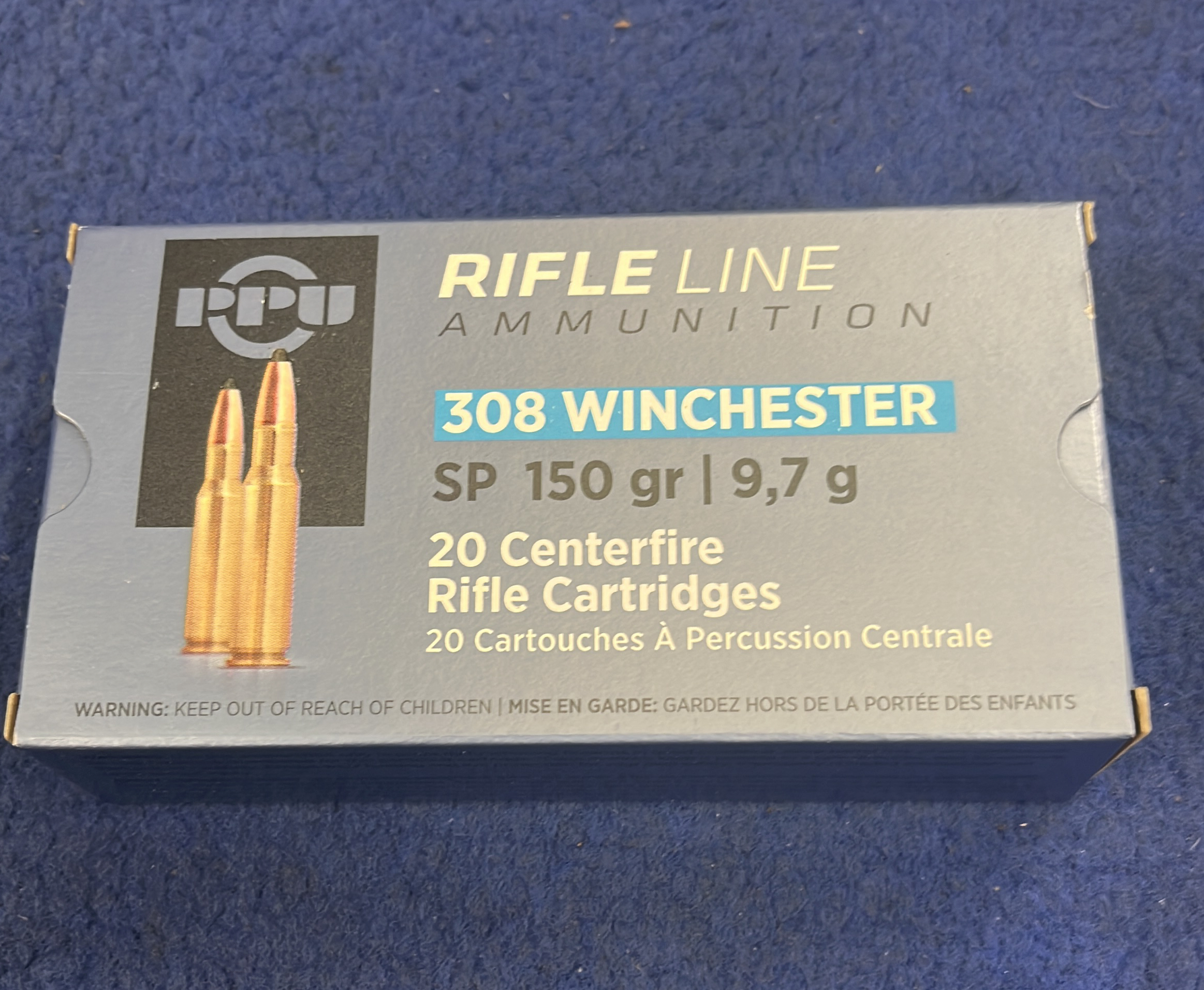 308 PPU 150gr soft point ammunition box of 20